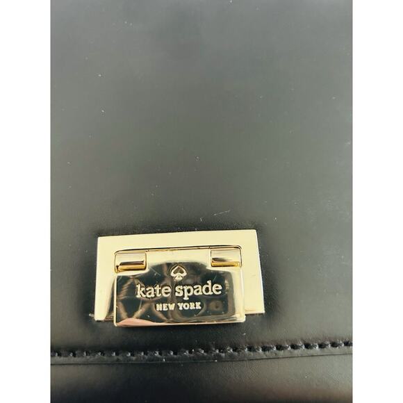 Kate Spade Harwood Place Fiona Leather New Square Shoulder Crossbody Black NWT - Picture 2 of 13